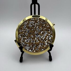 Gold Dual Compact Mirror Heavy Duty Metal